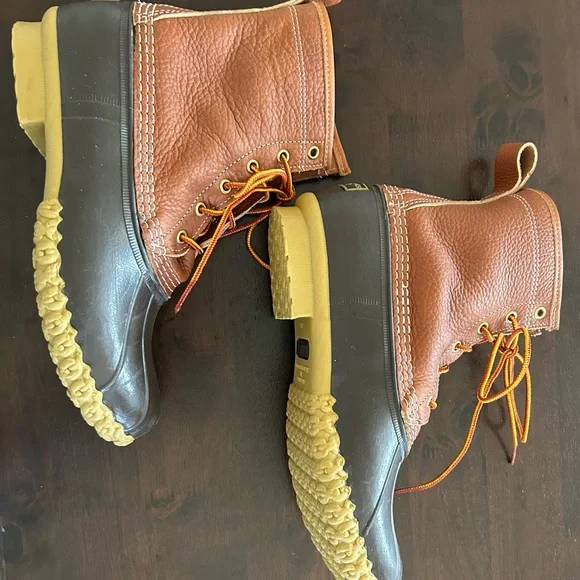 Classic LL Bean Brown Leather & Brown Rubber Duck Boots - Women’s 11 - Picture 2 of 6